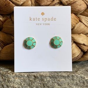 Kate Spade Mint Jewel Bar Stud Earrings NWT